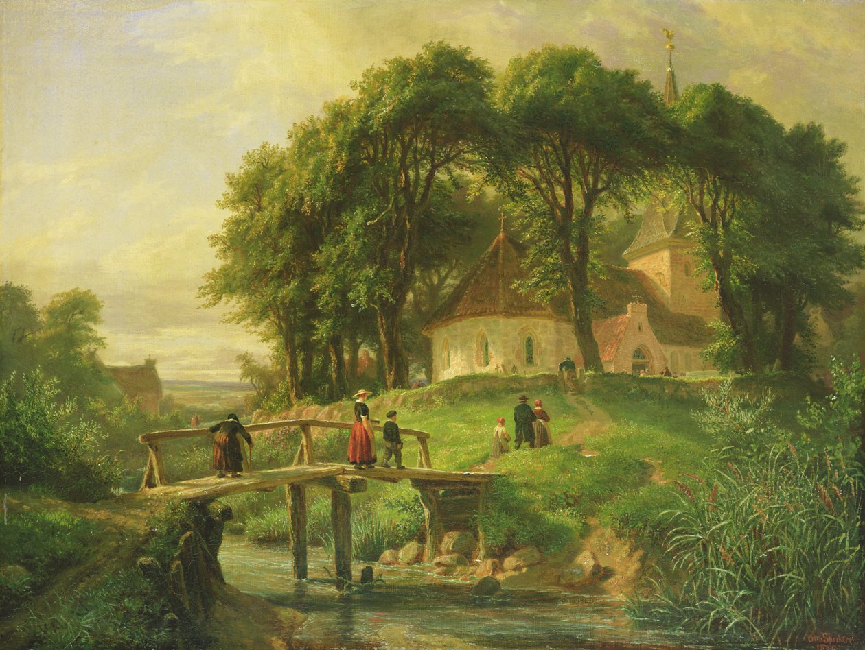 Jít do kostela v Alt-Rahlstedt, 1861 od Otto Speckter