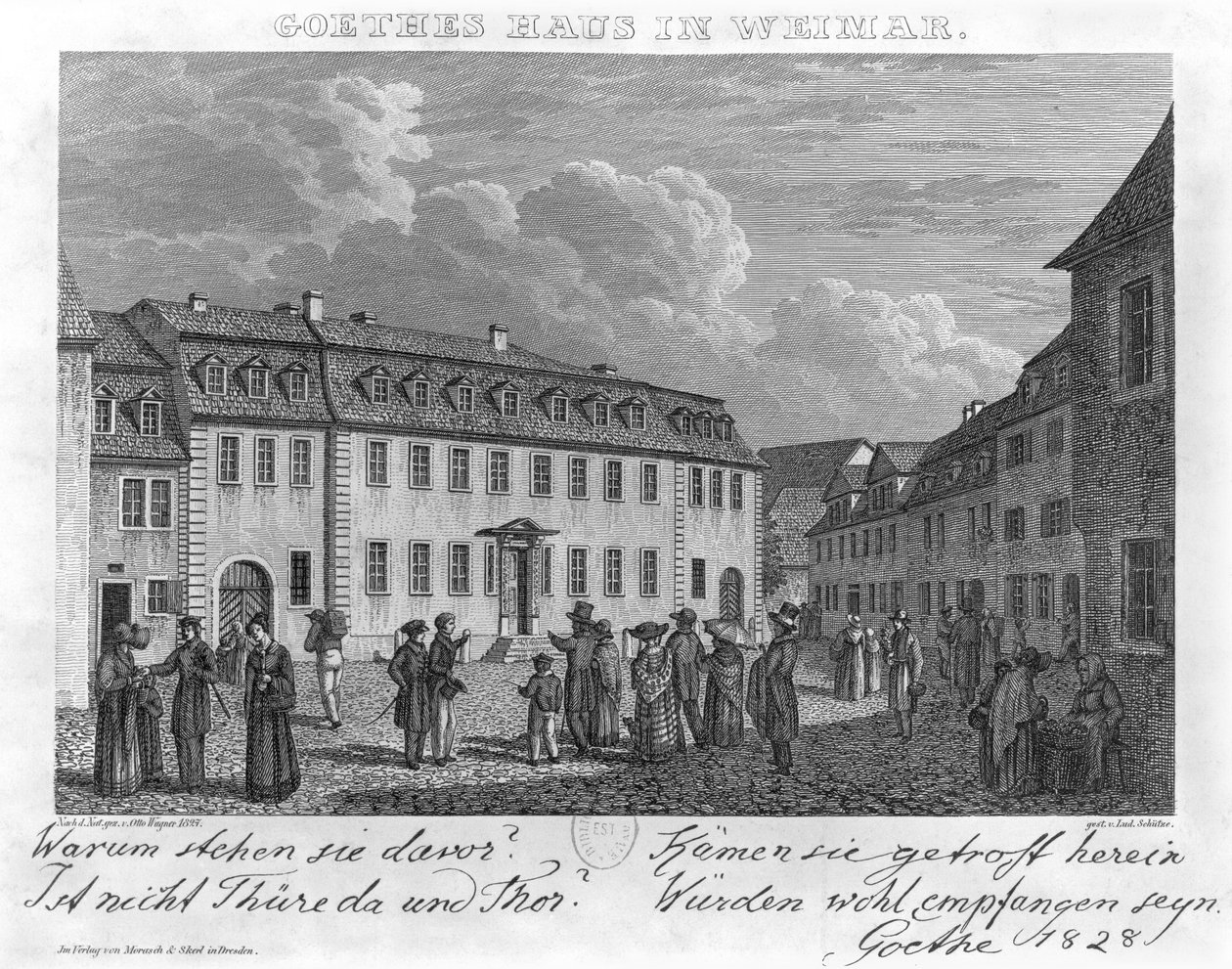 Dům Johanna Wolfganga von Goethe (1749-1832) ve Výmaru, vyryl Ludwig Schütze (1807-72) 1827-28 od Otto Wagner