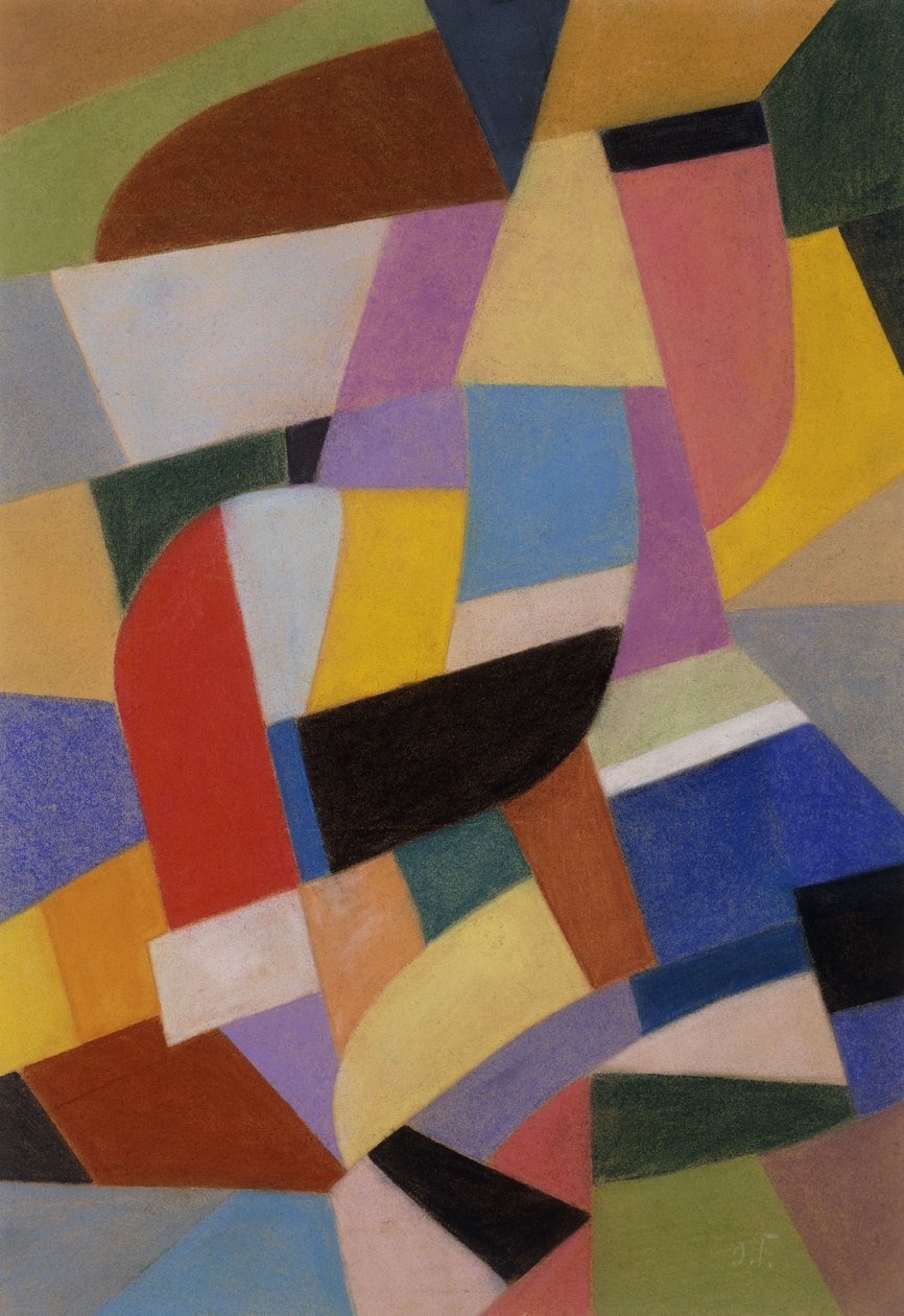 Složení; Komposition, cca 1935-1937 (pastel na papíře) od Otto Freundlich