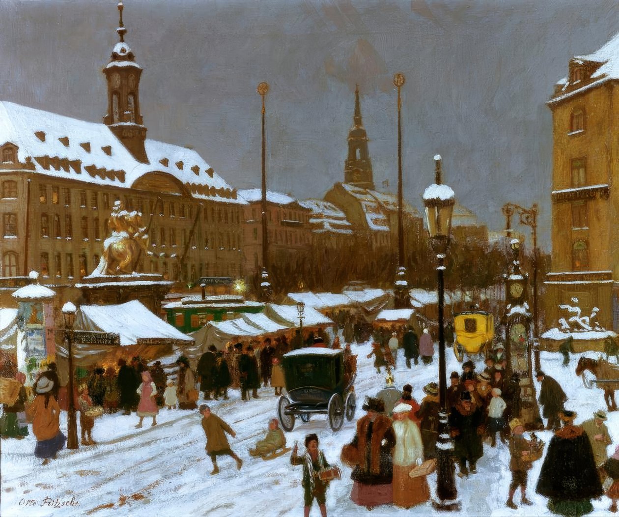 Striezelmarkt na náměstí Neustädter Markt od Otto Fritzsche