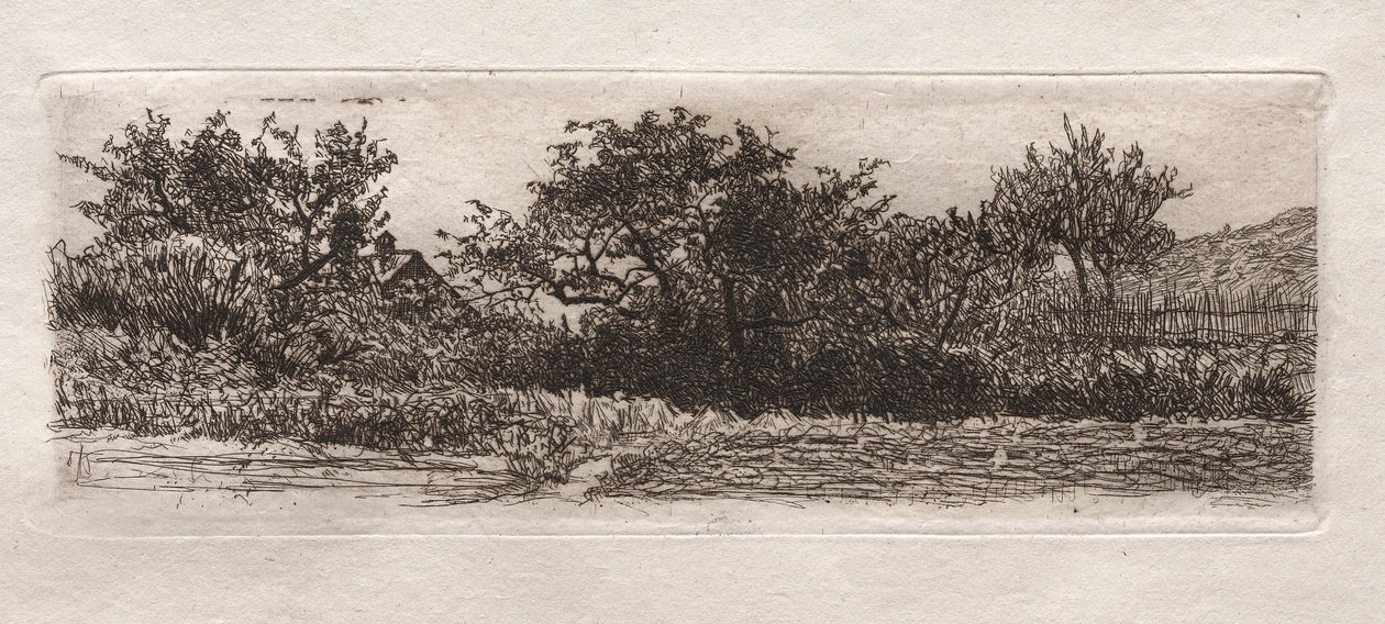 Střechy a stromy, 1879. od Otto H. Bacher