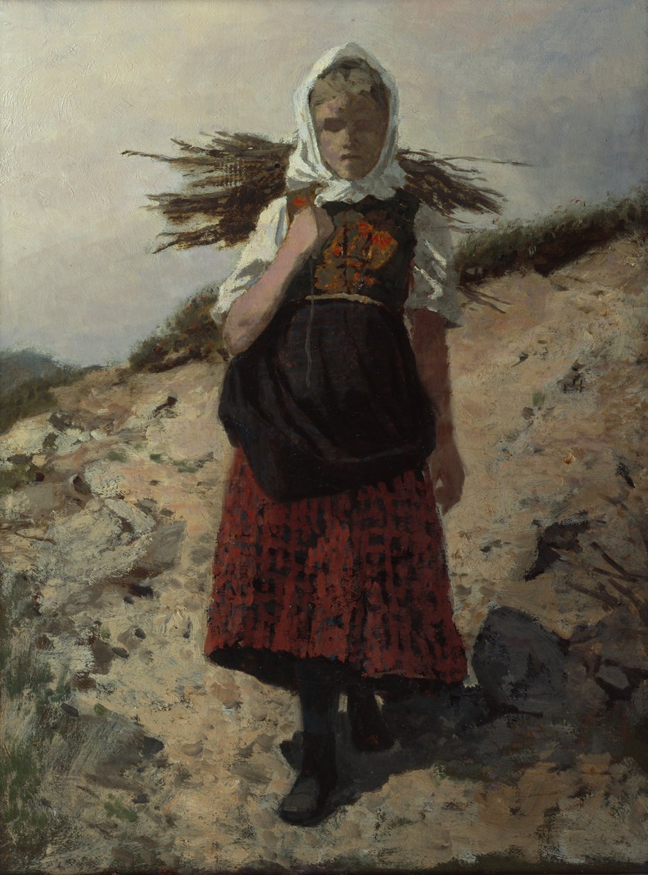 Nasbírané palivové dříví (olej na plátně) od Otto Ludvig Sinding