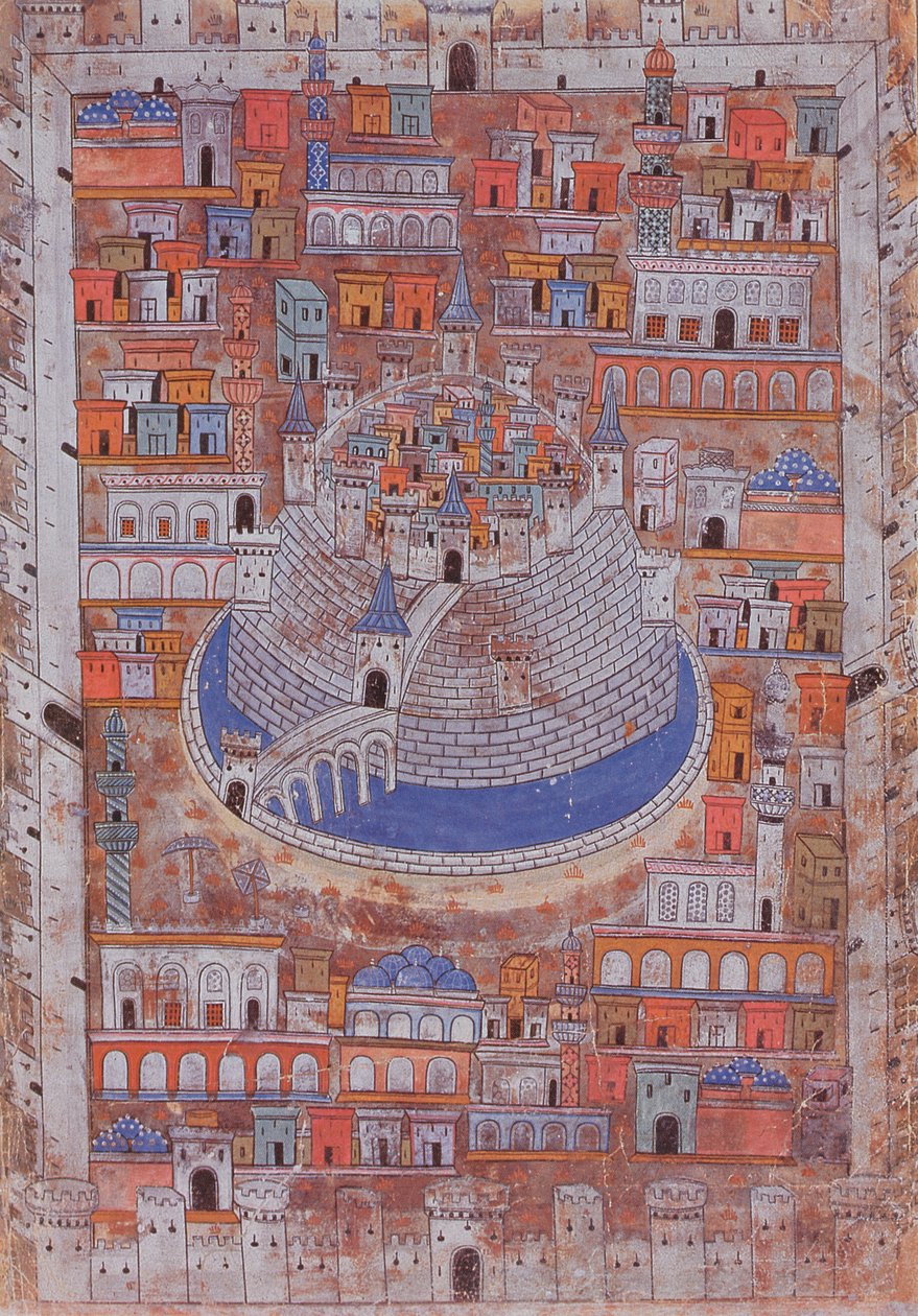 Mapa Aleppa, kolem roku 1600 od Ottoman School