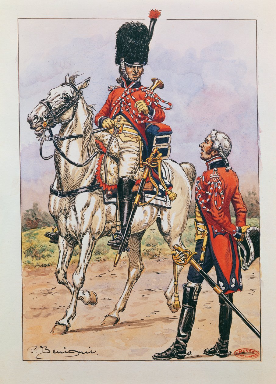 Bugler elitní jízdy císařské gardy, 1804-06 od P. Benigni