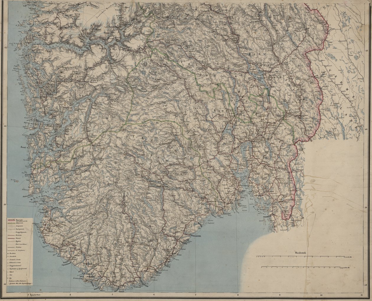 Silniční mapa Norska od P.A. Munch