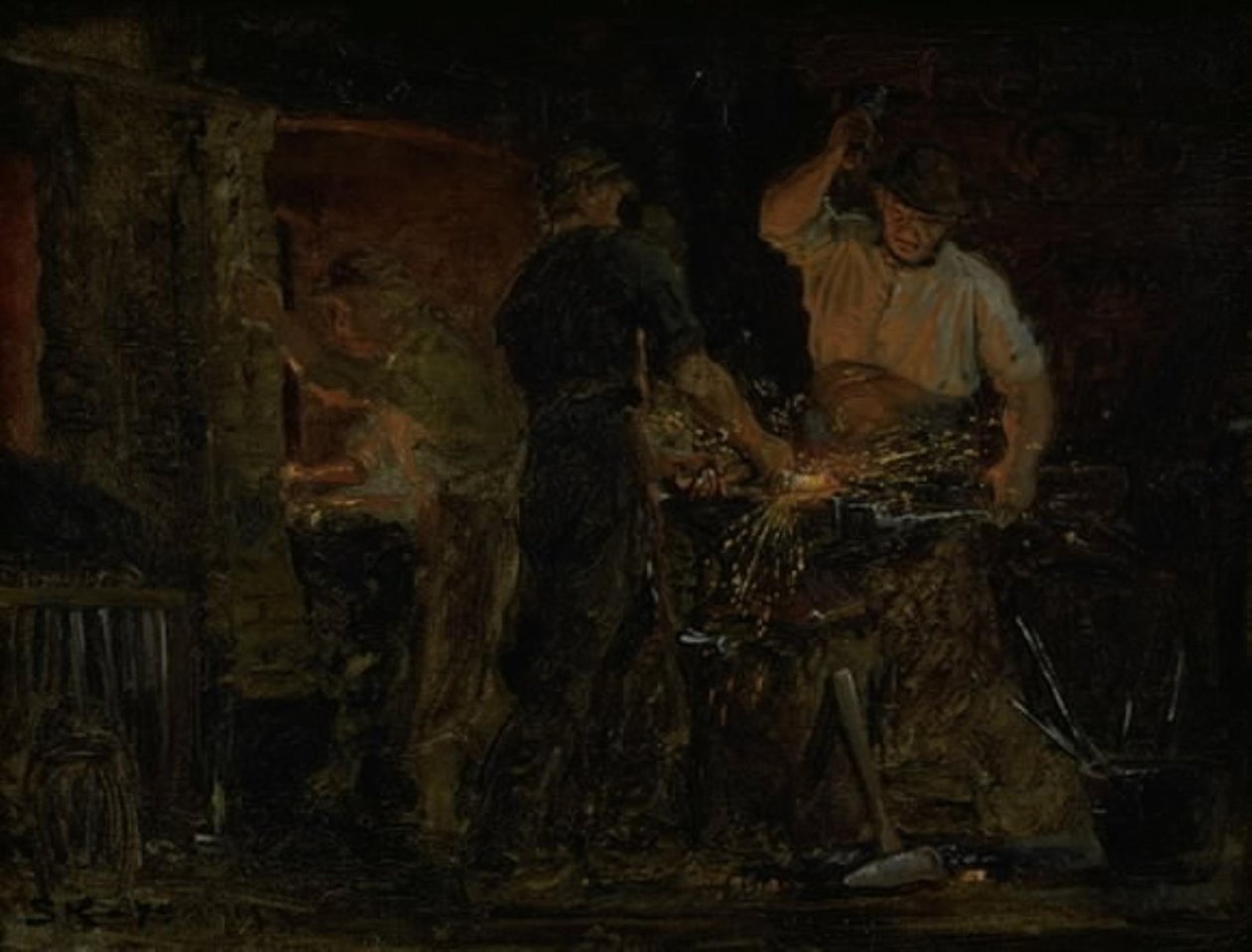 Kovárna v Hornbæku od Peder Severin Krøyer