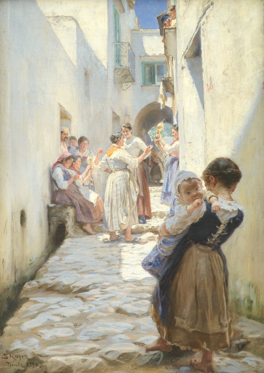 Ulice v Torello, Itálie od Peder Severin Krøyer
