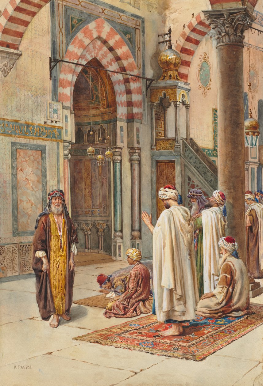 Muslims at Prayer, konec 1800-začátek 1900. od P. Pavesi