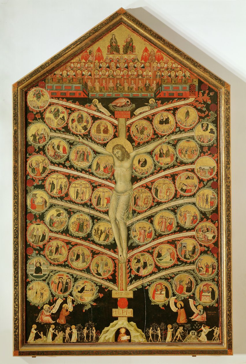 The Tree of Life, c.1310 (tempera na panelu) (podrobnosti viz 62294) od Pacino di Buonaguida