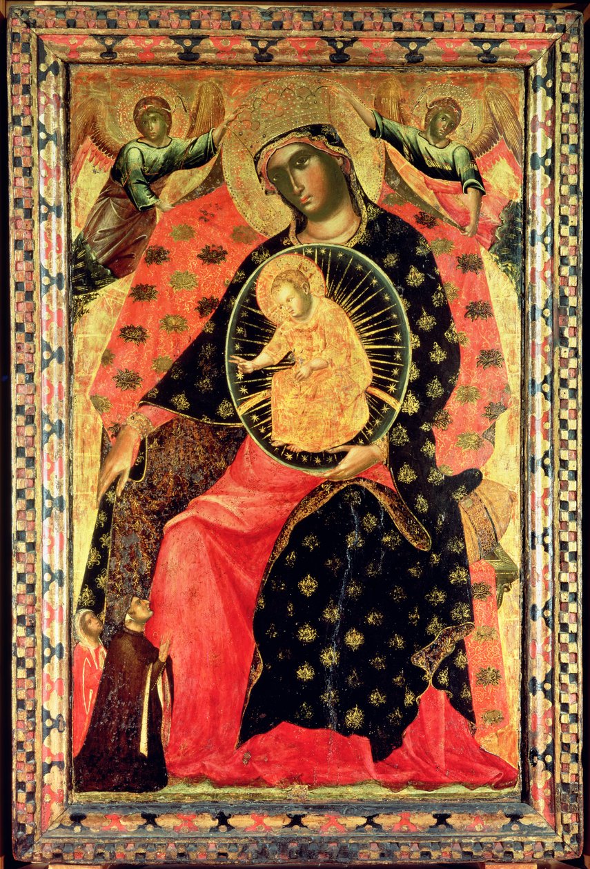 Madonna a dítě na trůnu se dvěma zbožnými lidmi od Paolo Veneziano