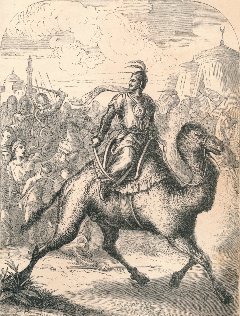 Saladin útěk na rychlém Dromedáři, 1869 od Paolo Priolo
