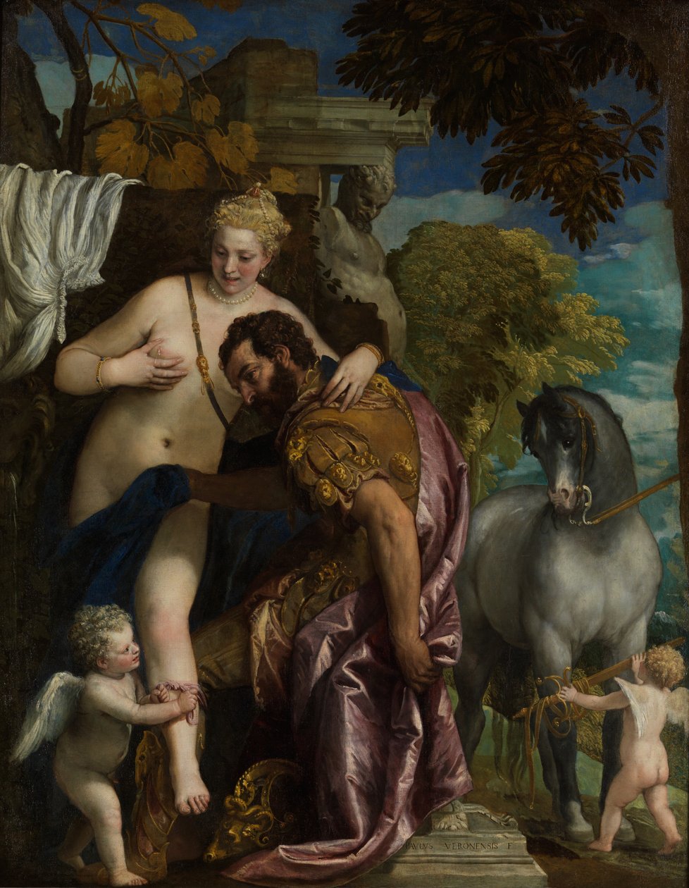 Mars a Venuše spojená láskou, 70. léta 16. století. od Paolo Veronese