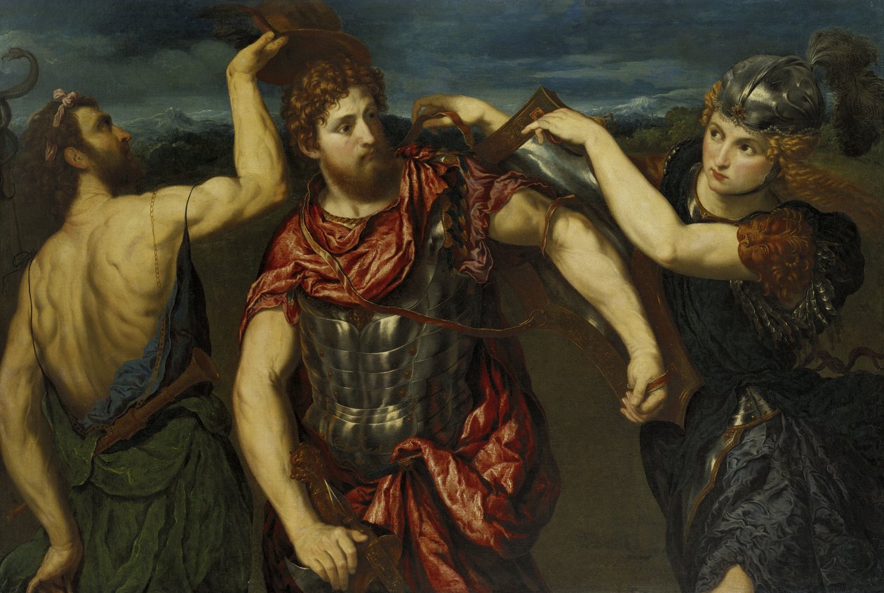 Perseus vyzbrojen Merkurem a Minervou od Paris Bordone