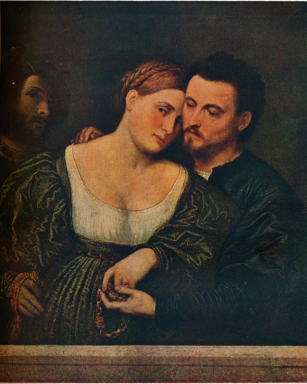 Benátští milenci, 1525-1530, 1930. od Paris Bordone