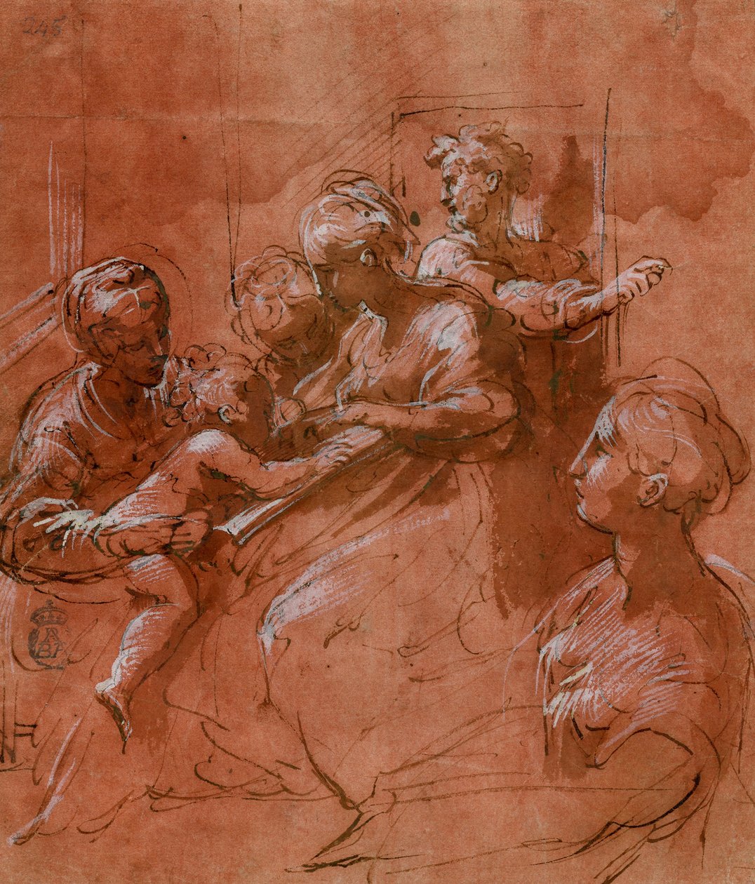 Mystická svatba svaté Kateřiny. od Parmigianino