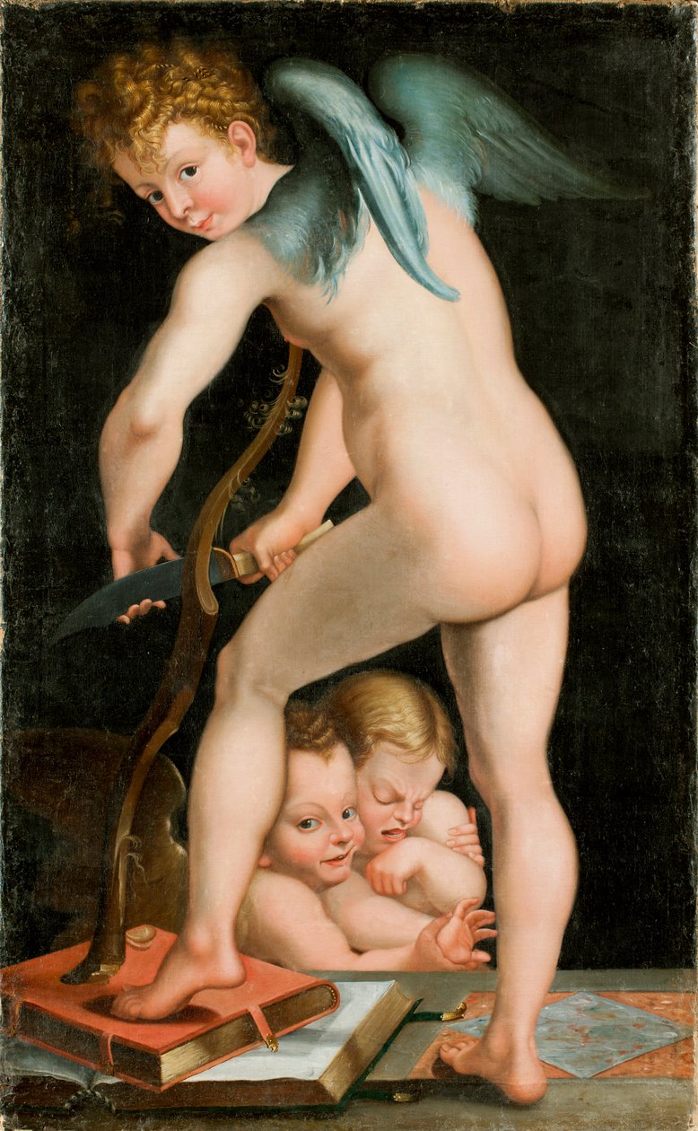 Vyřezávání luku Cupid, mezi 1534 a 1540. od Parmigianino