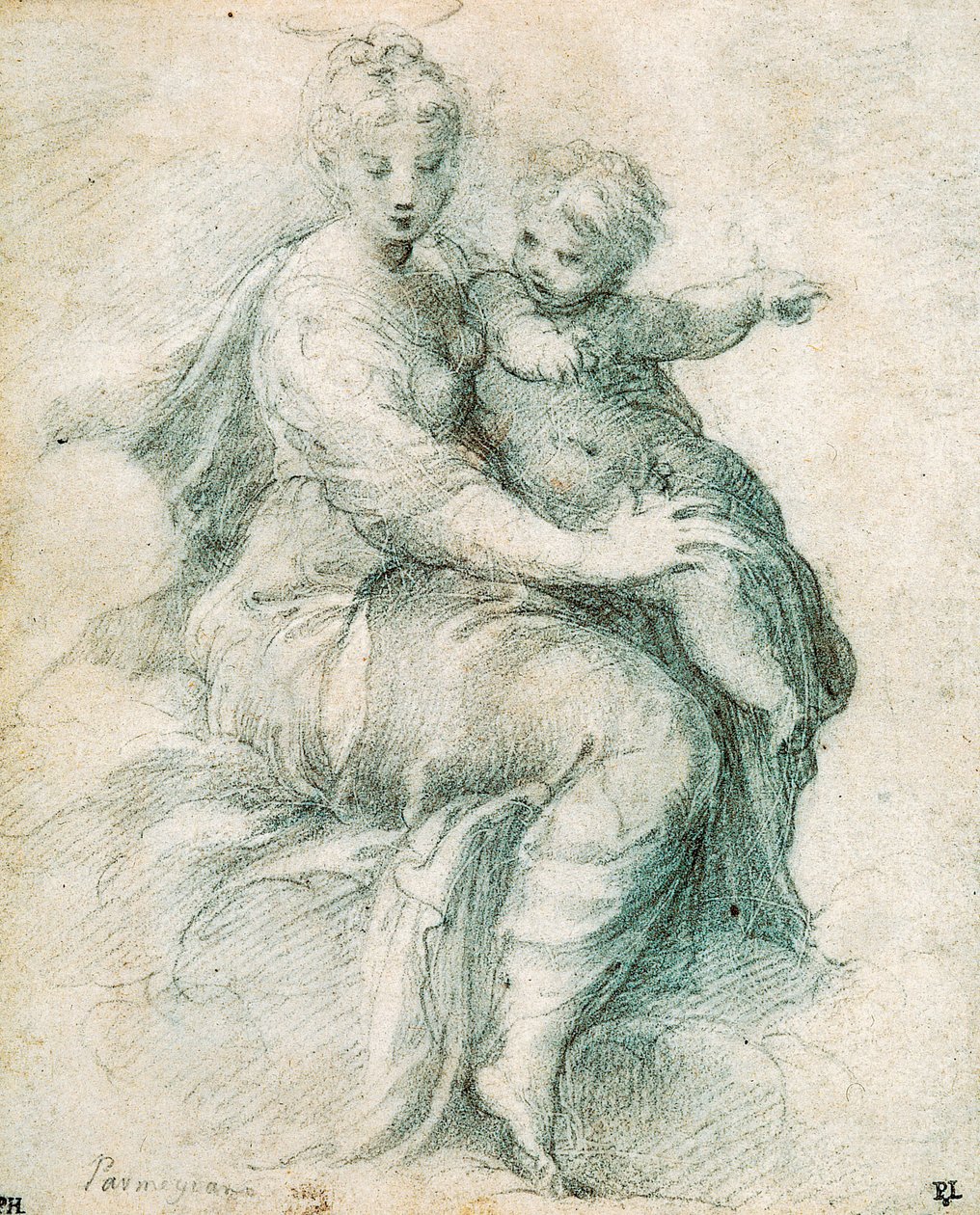 Madonna a dítě v oblacích, c1525. od Parmigianino