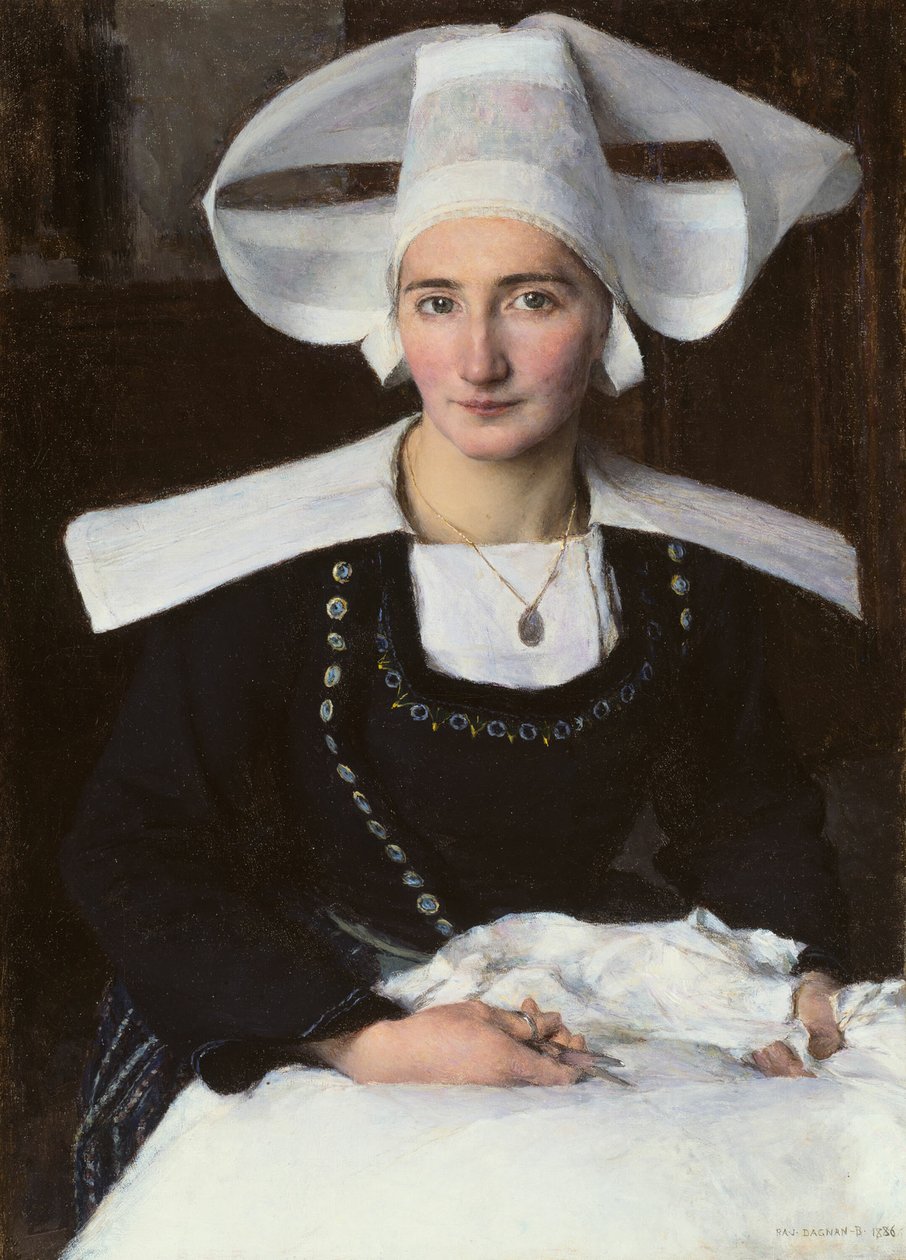 Žena z Bretaně od Pascal Adolphe Jean Dagnan Bouveret