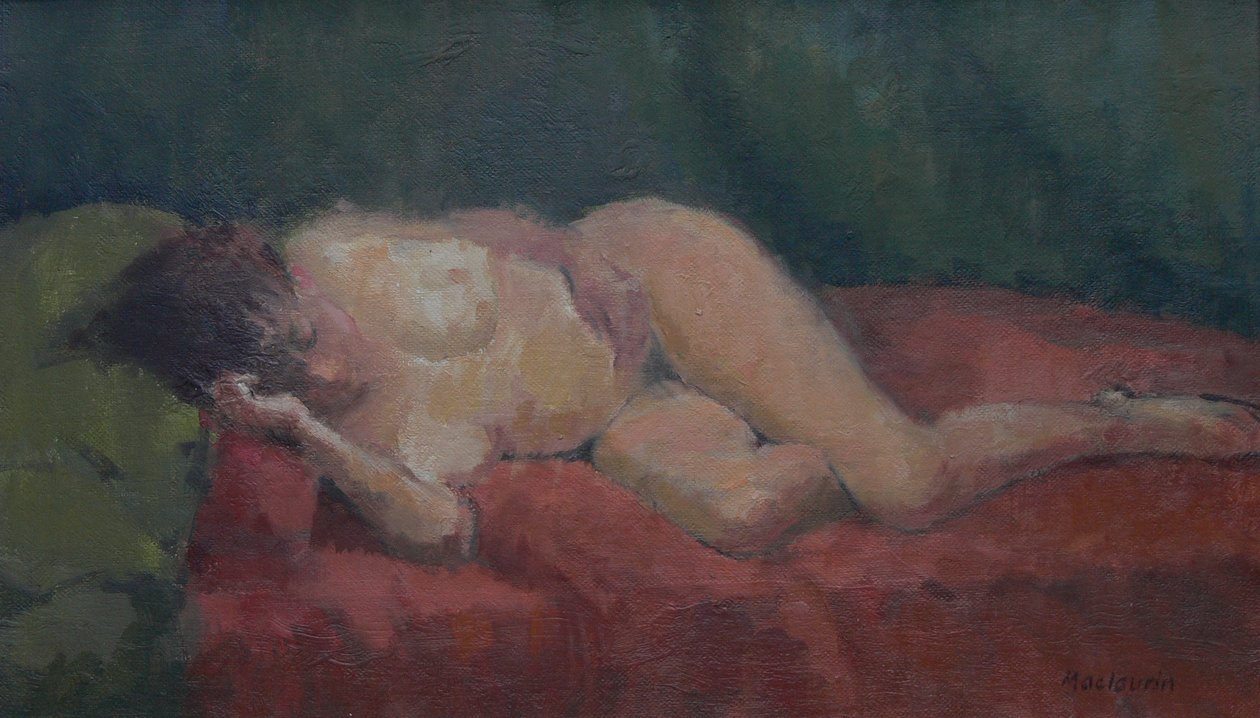 Nahá na červené a zelené, 2009 od Pat Maclaurin