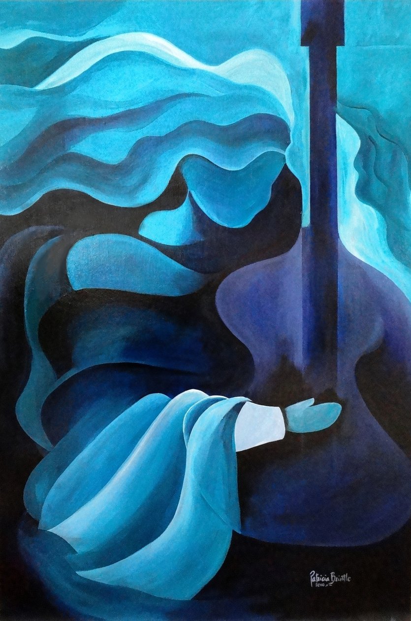 Slyším hudbu ve vzduchu, 2010 (akryl na dřevě) od Patricia Brintle