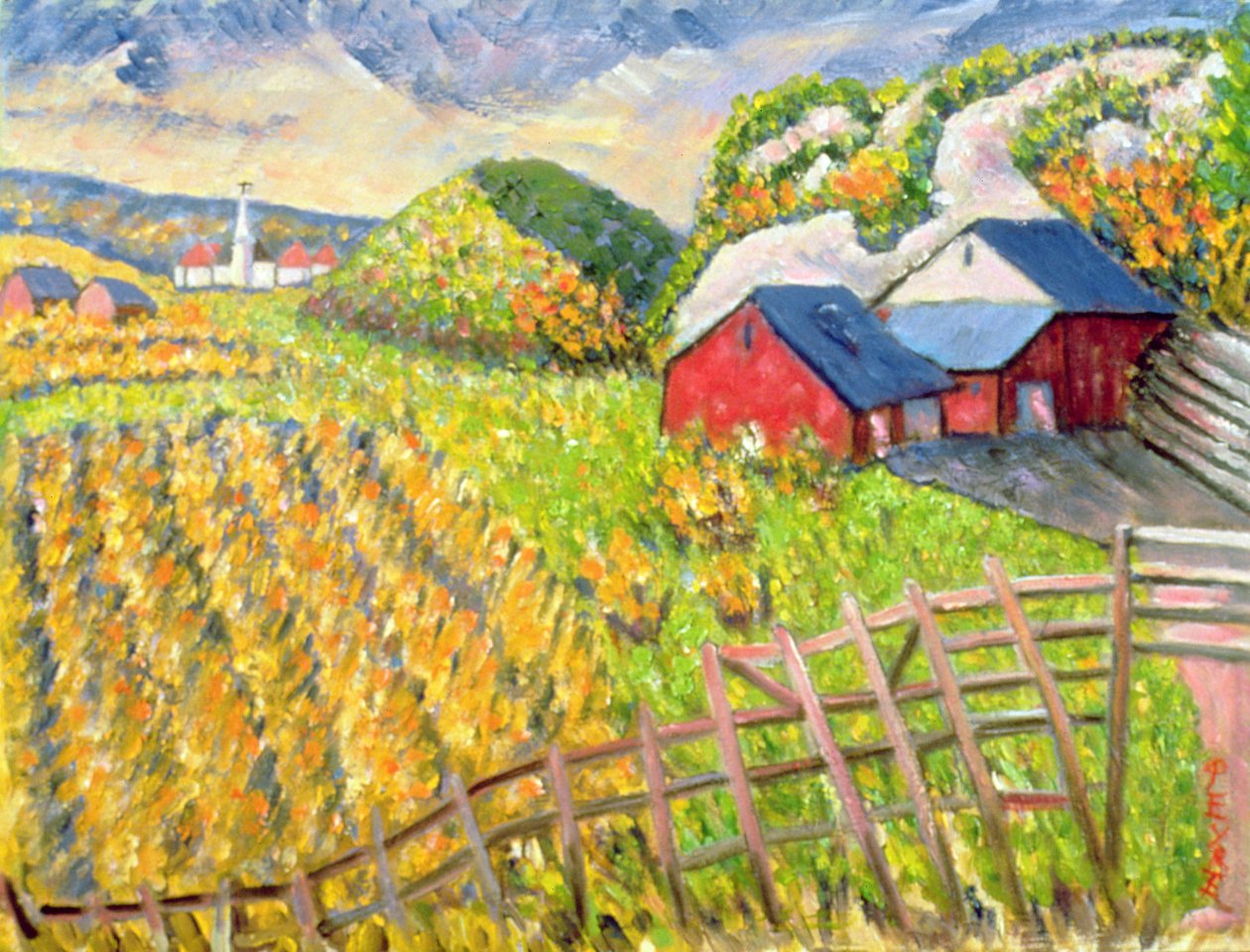 Sklizeň pšenice, Kamouraska, Quebec od Patricia Contemporary Artist Eyre