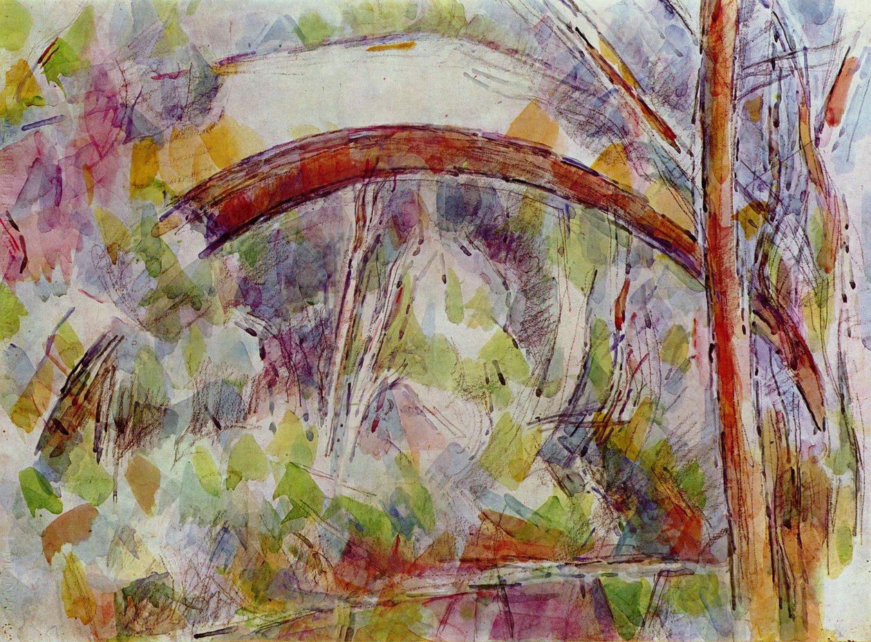 Řeka u mostu tří pramenů od Paul Cézanne