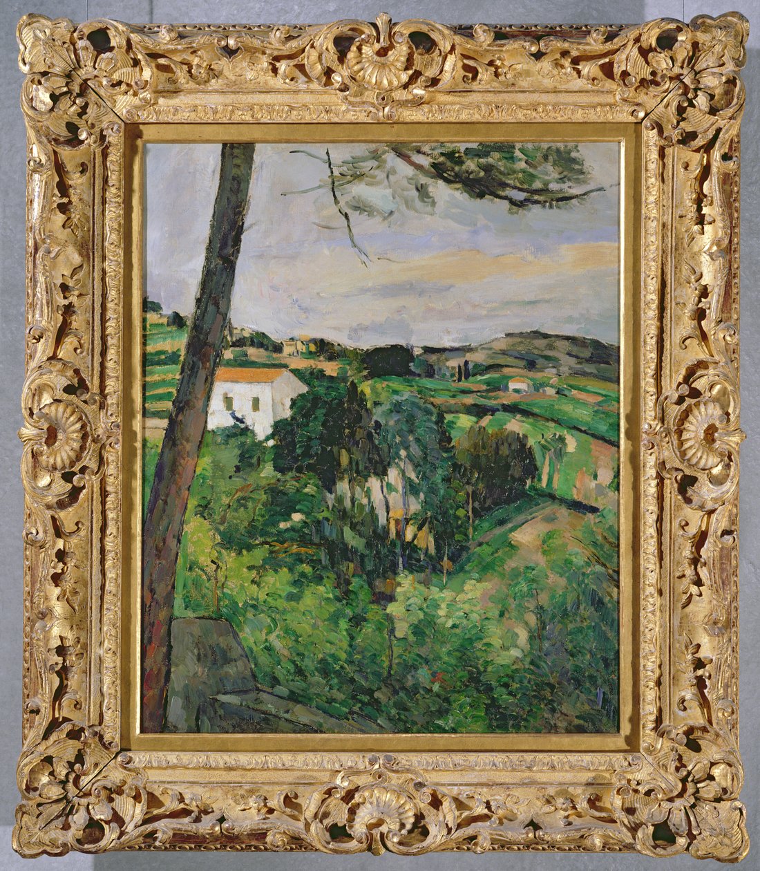 Krajina s červenou střechou nebo Borovice u Estaque, 1875-76 (viz také 393803) od Paul Cézanne