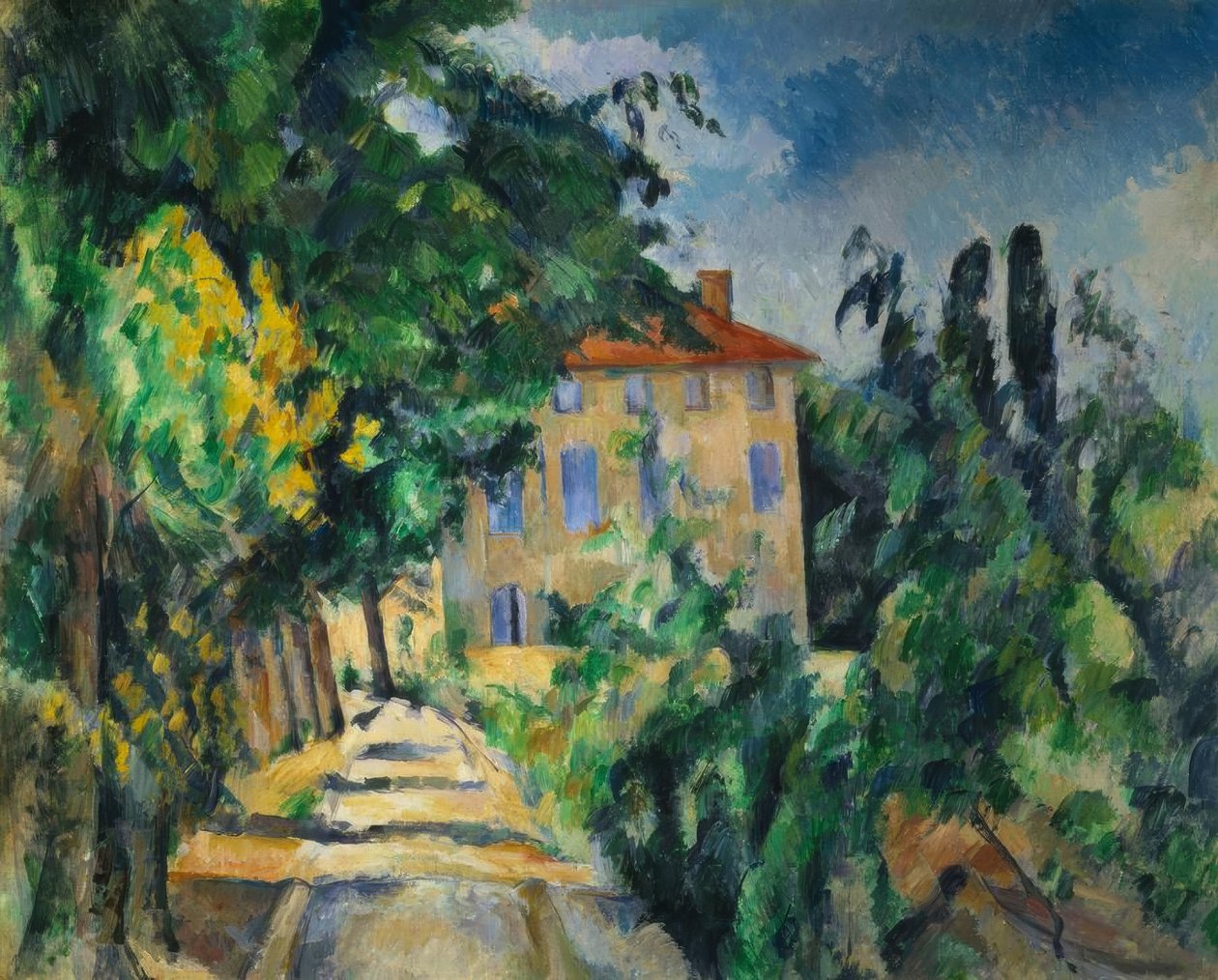 Dům s červenou střechou od Paul Cézanne