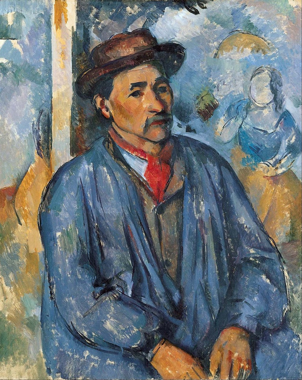Muž v modrém plášti od Paul Cézanne