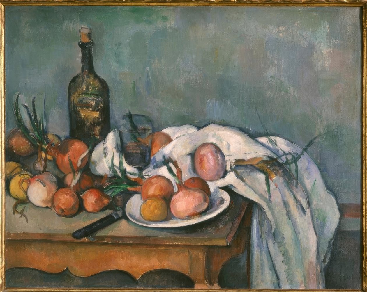 Zátiší s cibulí od Paul Cézanne