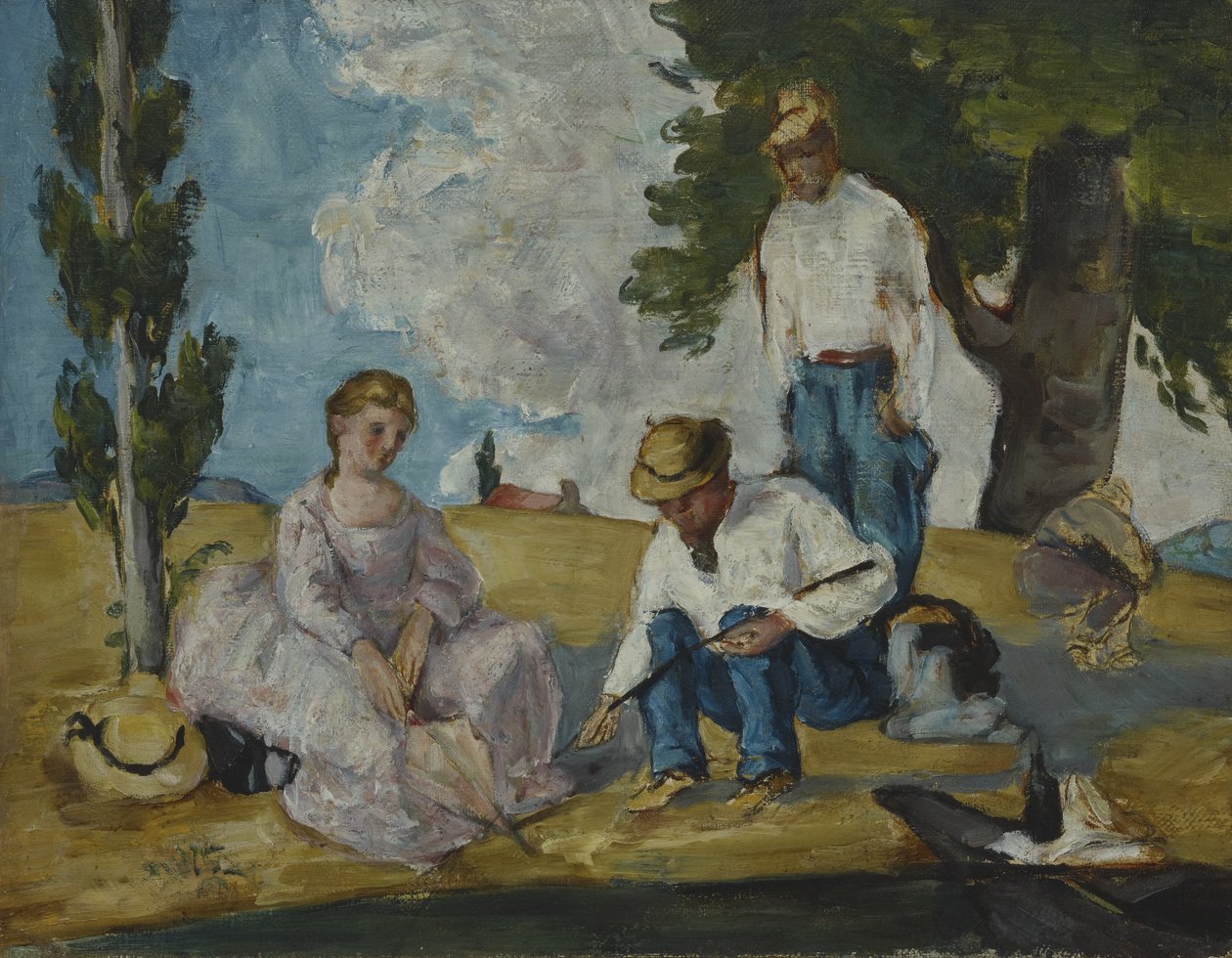 Piknik na břehu řeky, 1873-74 od Paul Cézanne