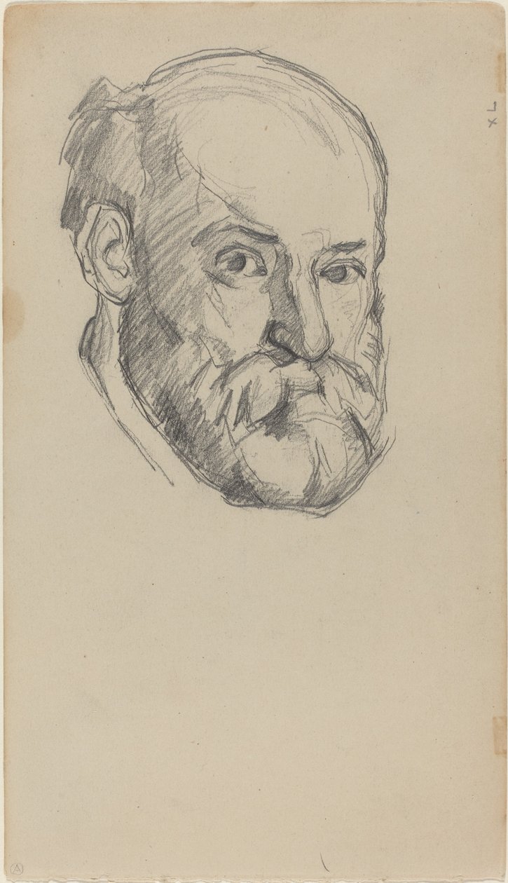 Autoportrét, cca 1880-2 (grafit na tkaném papíře) od Paul Cézanne
