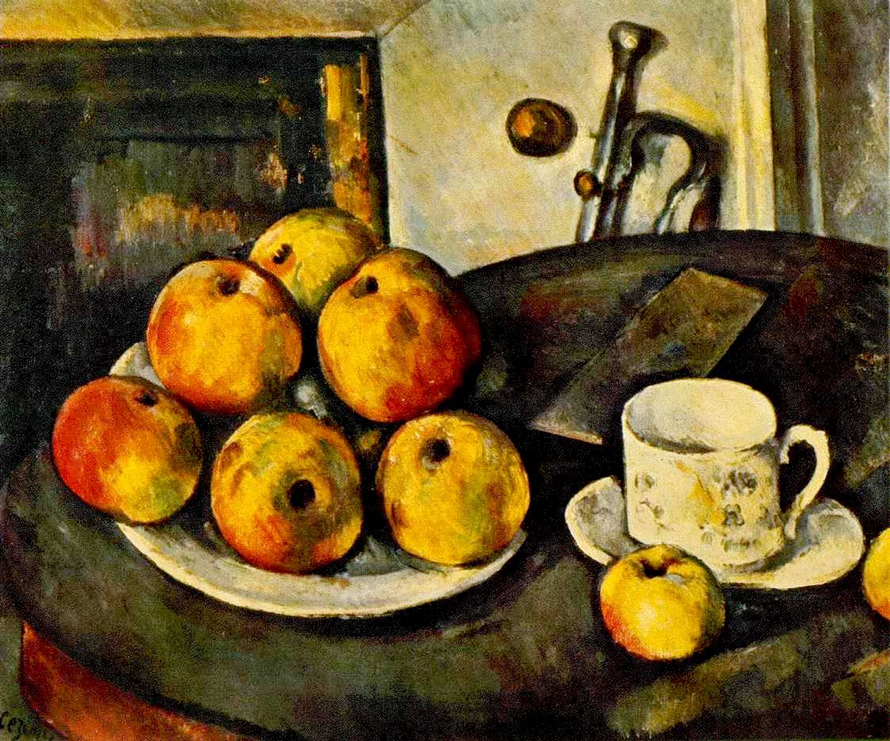 Zátiší s jablky a šálkem, 1890-94 od Paul Cézanne