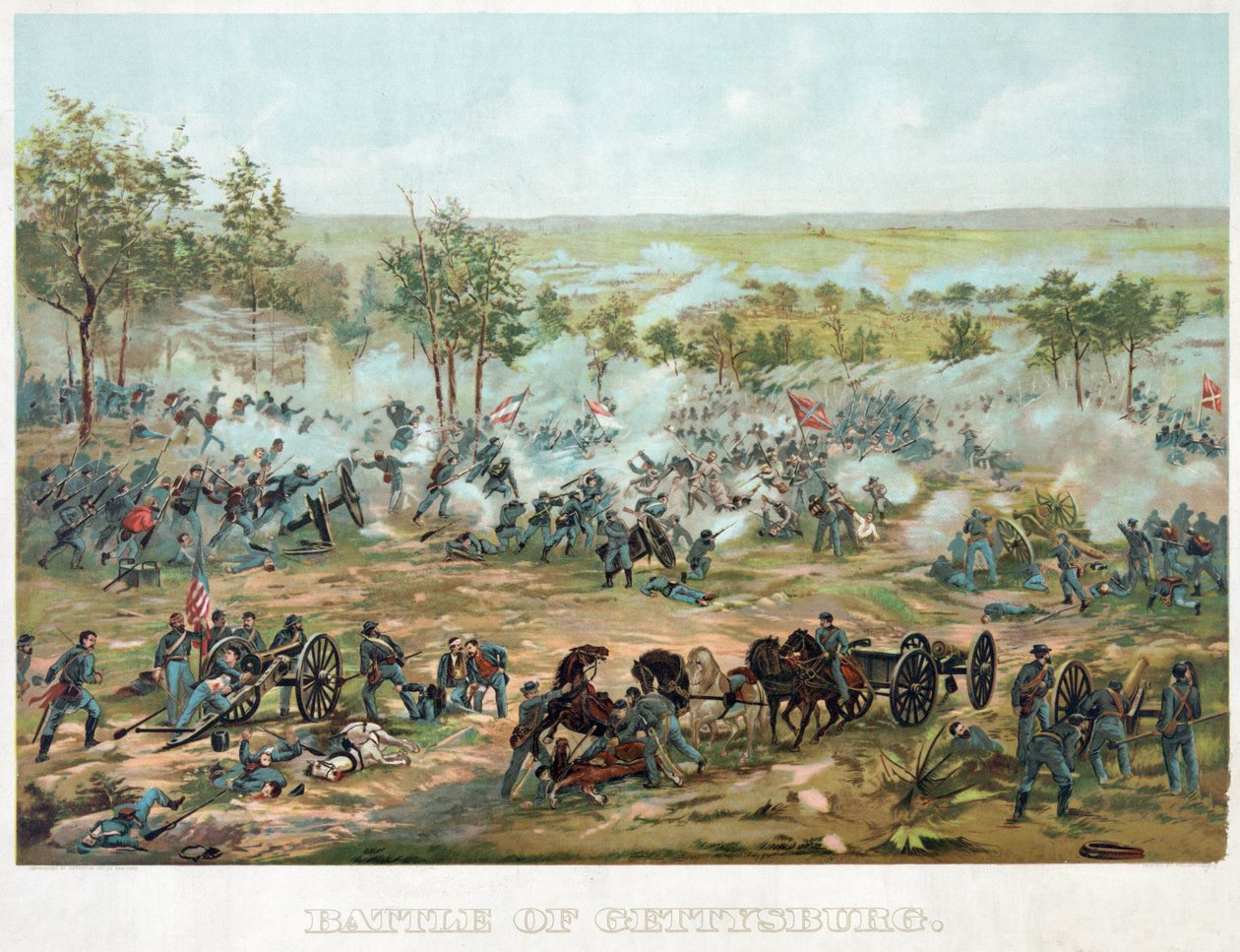 Bitva u Gettysburgu, pub. 1898 od Paul Dominique Philippoteaux