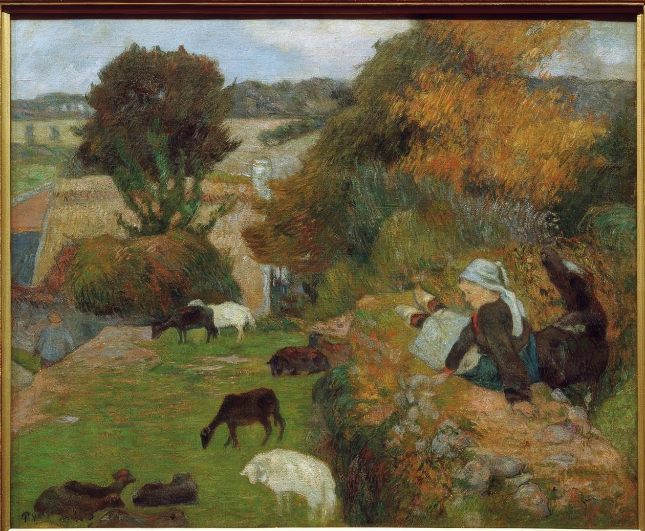 Bretonská pastýřka od Paul Gauguin