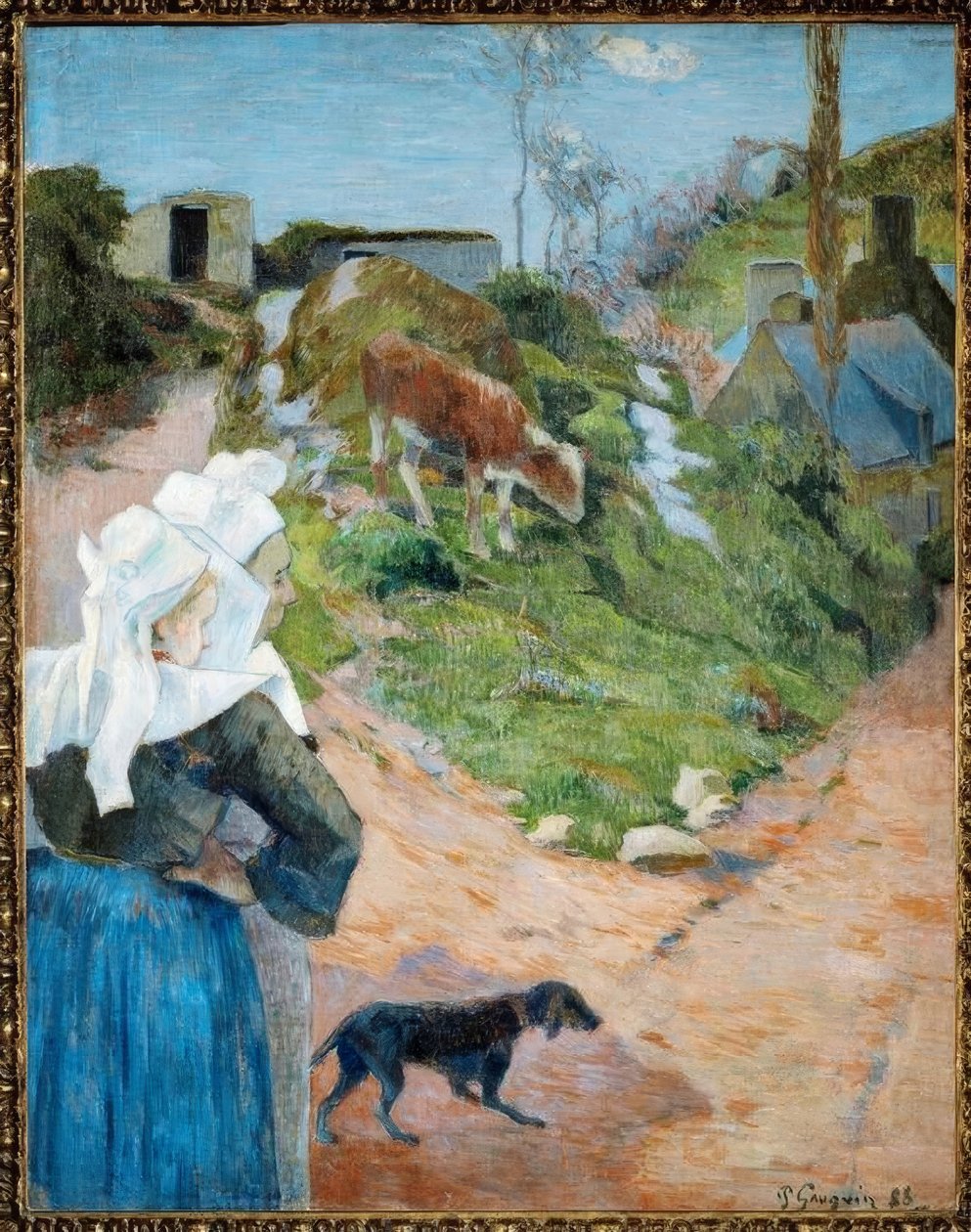 Bretonské a Telecí od Paul Gauguin