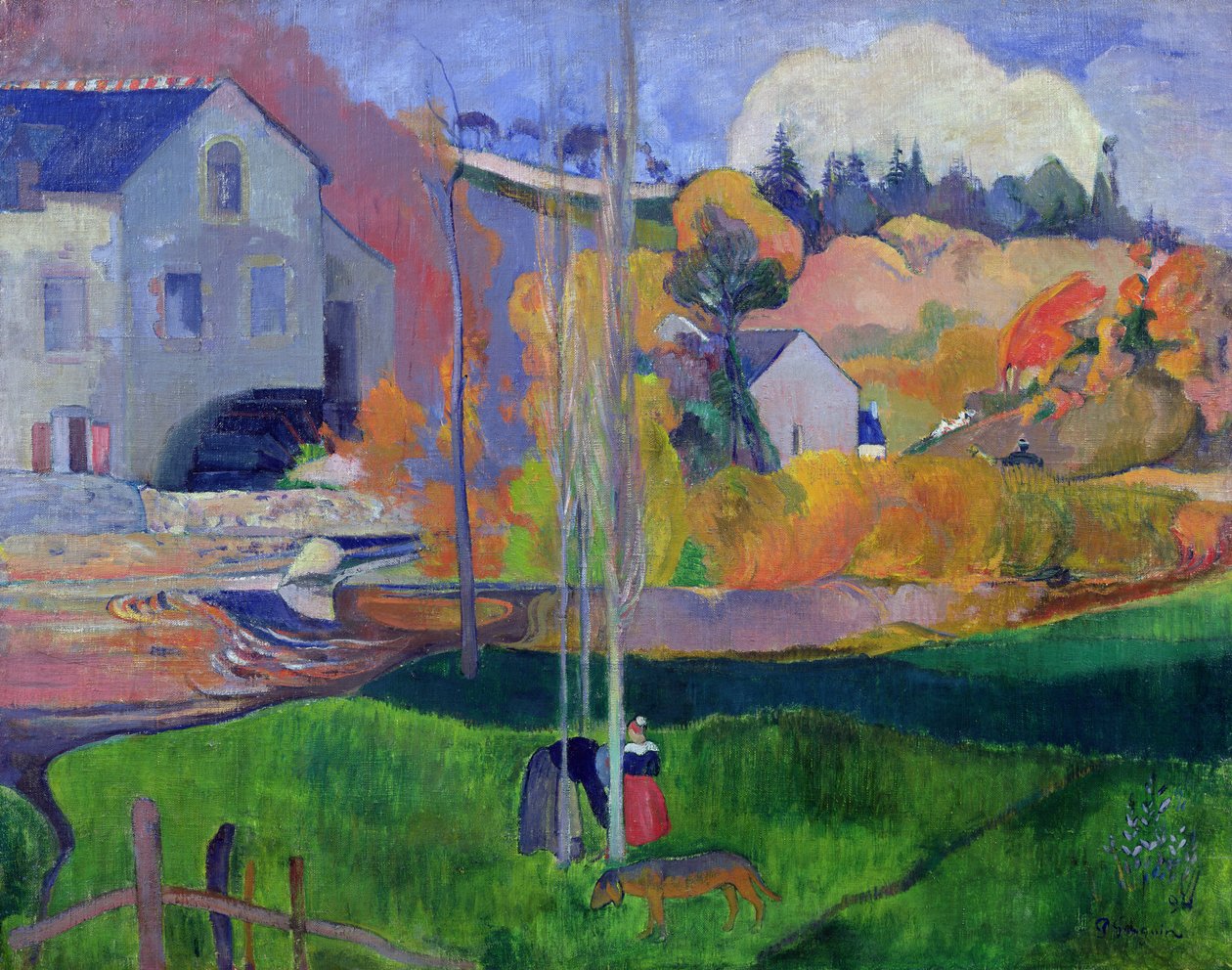 Bretaňská krajina: David Mill, 1894 od Paul Gauguin