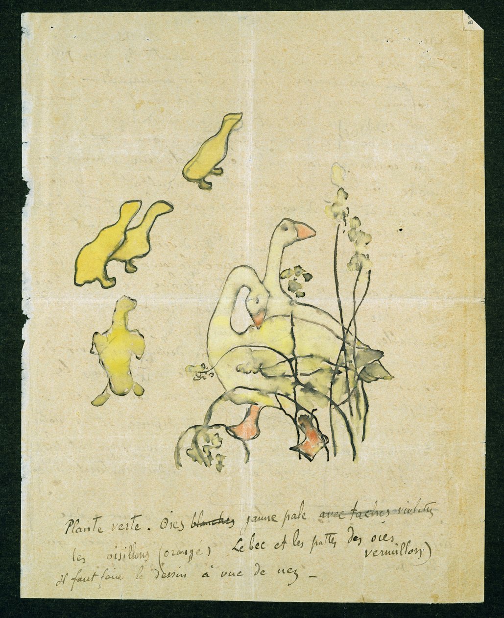 Husy a housata (wc a inkoust na papíře) od Paul Gauguin