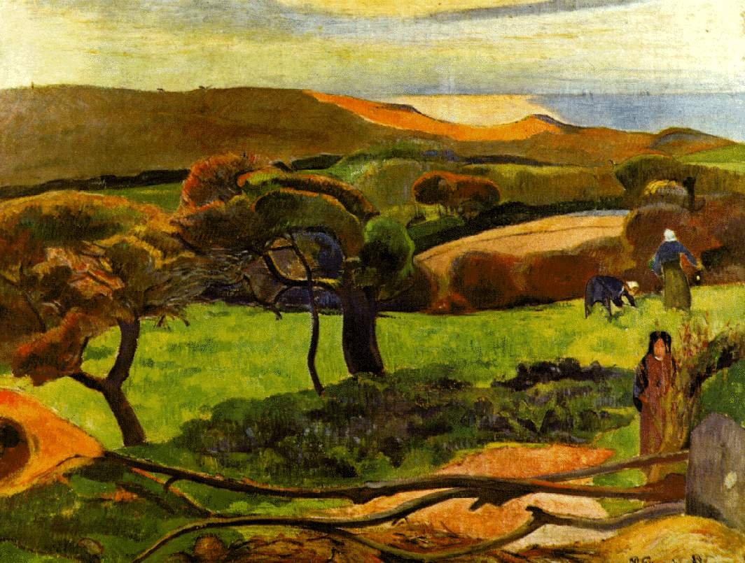 Krajina z Bretaně od Paul Gauguin