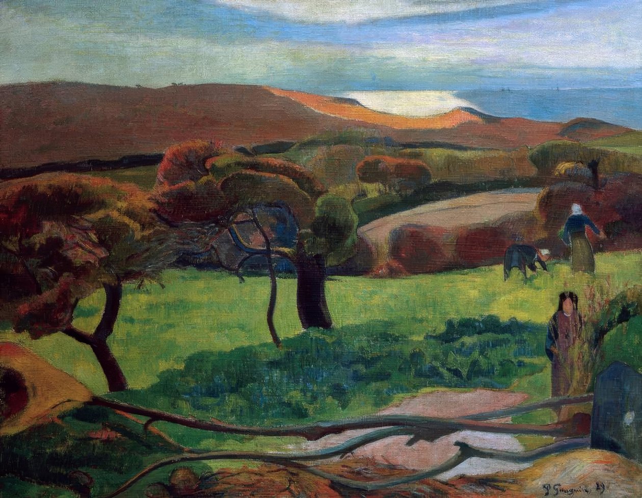 Venkov v Bretani od Paul Gauguin