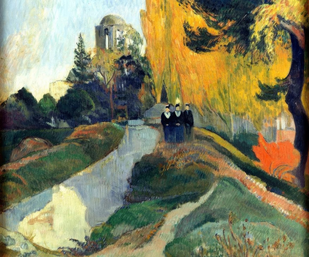 Les Alyscamps (Krajina aneb Tři Grácie v chrámu Ven od Paul Gauguin