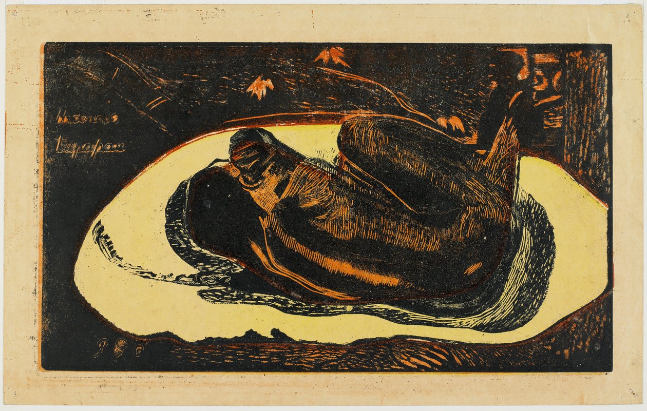Manao Tupapau, 1894 (barevný dřevoryt) od Paul Gauguin