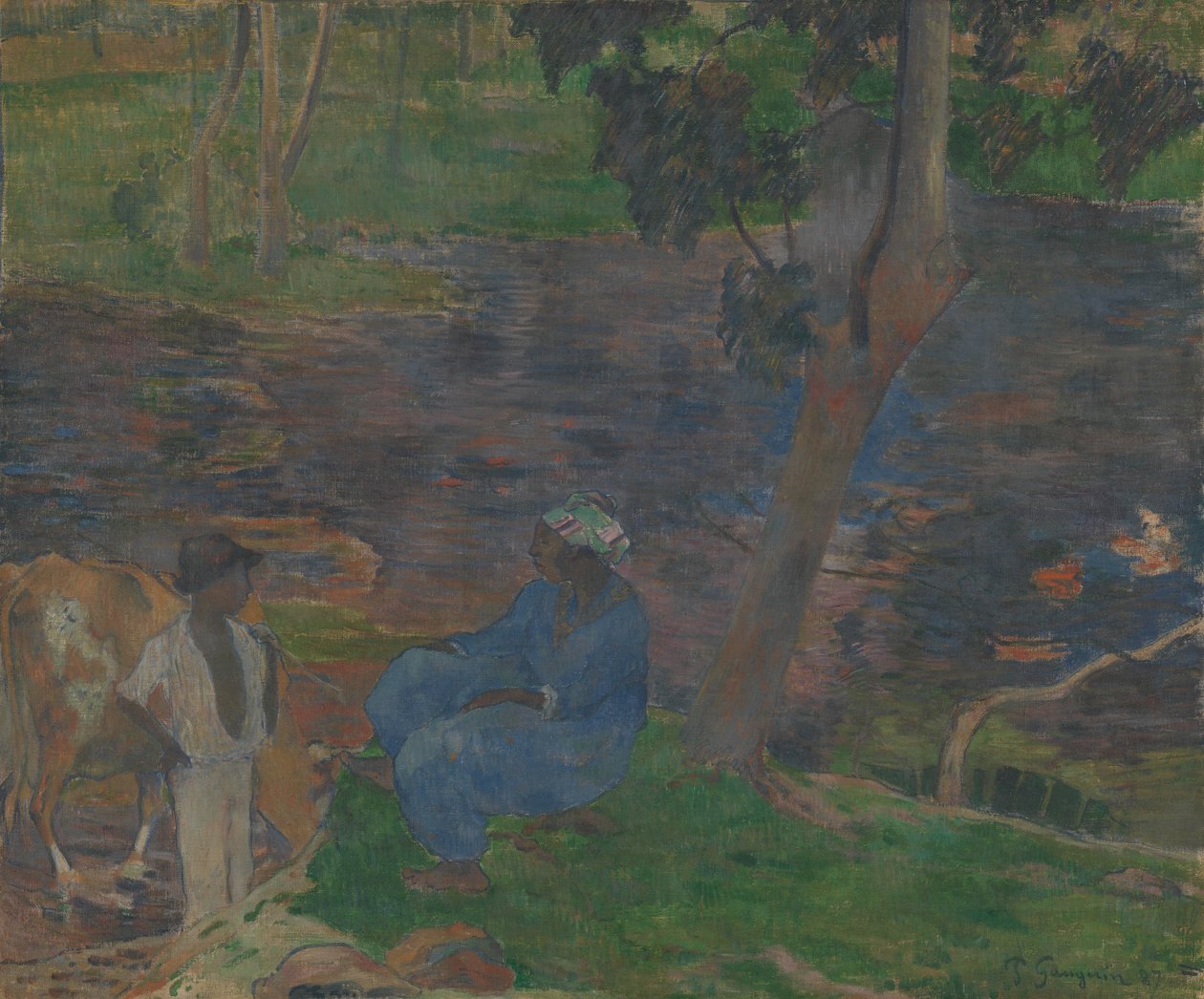 Na břehu řeky na Martiniku od Paul Gauguin