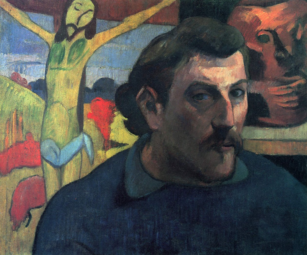 Portrét umělce se žlutým Kristem od Paul Gauguin
