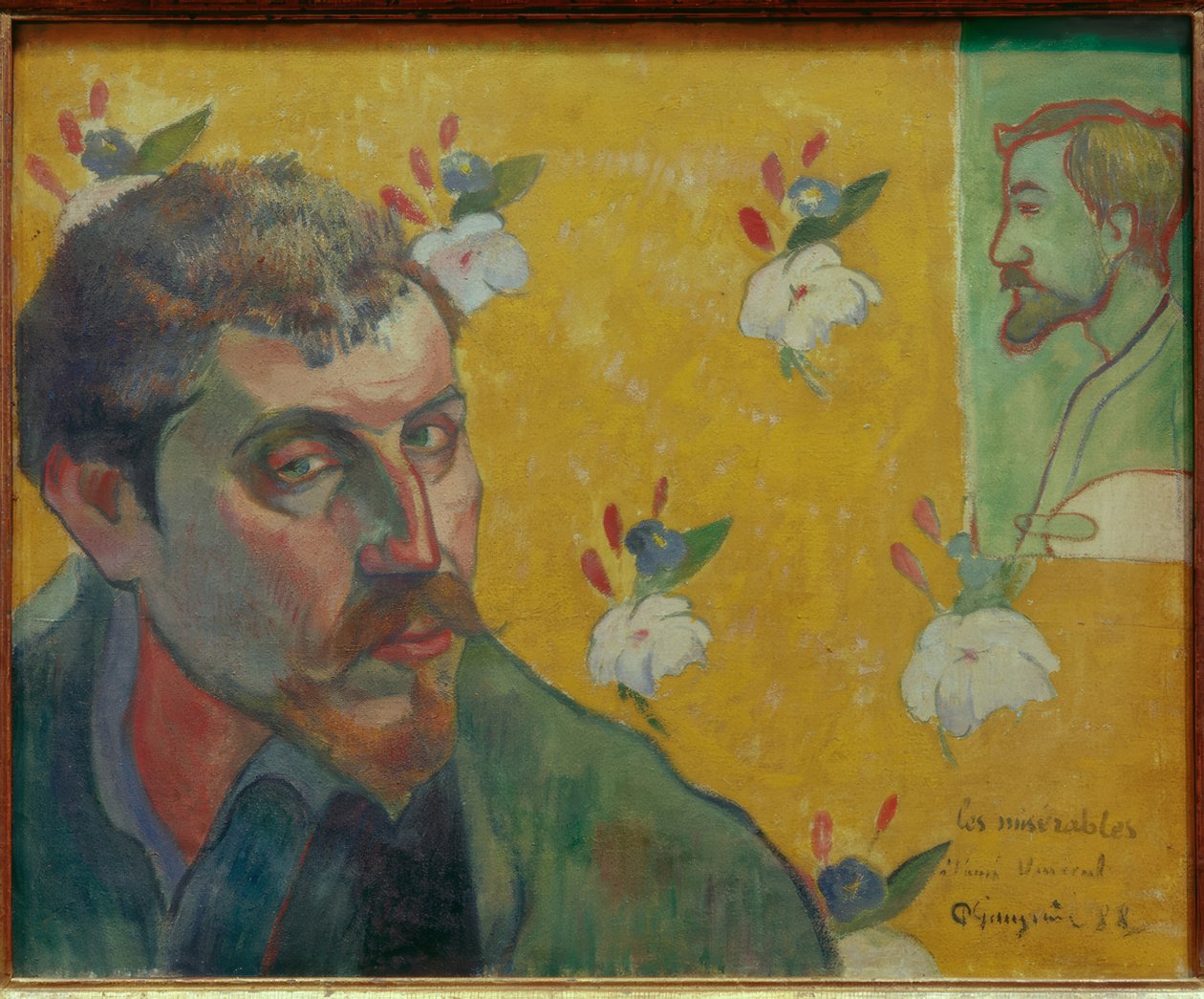 Autoportrét s portrétem Bernarda, věnovaný Vincentu van Goghovi (Les Misérables) od Paul Gauguin