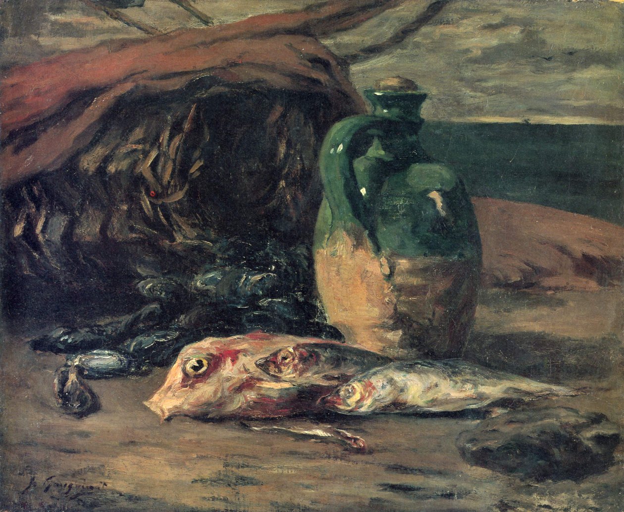 Zátiší s rybami od Paul Gauguin
