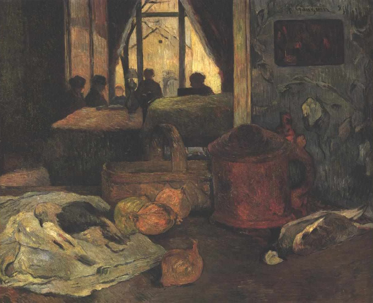 Zátiší s interiérem od Paul Gauguin