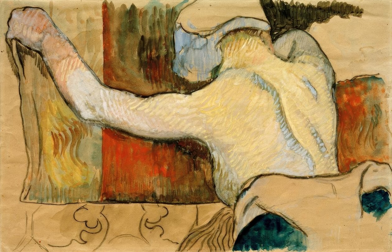 Studie pro ženy s prasečím nebo poledním horkem od Paul Gauguin