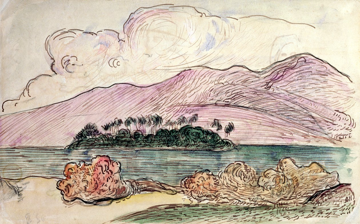 Tahitská krajina od Paul Gauguin