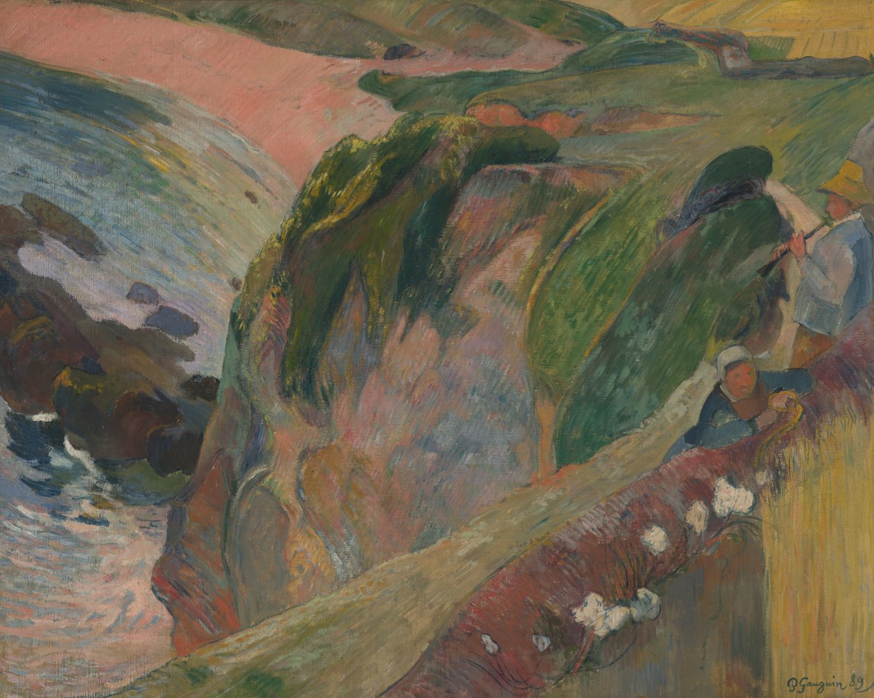 Hráč Flageolet na útesu od Paul Gauguin